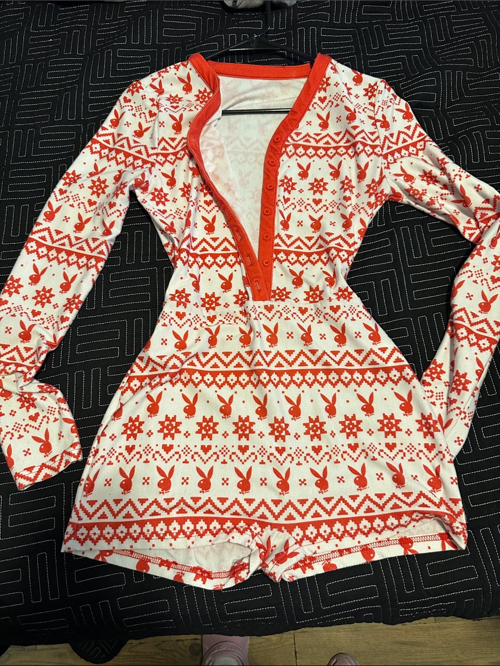 Playboy Print Romper Pajamas